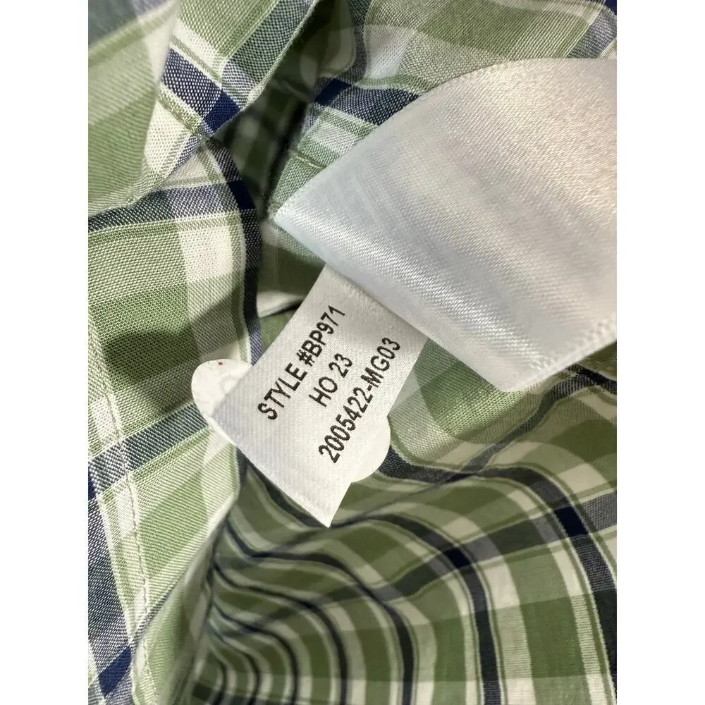 J.Crew Men’s XXL Slim Untucked Flex Washed Green Plaid Long Sleeve Shirt NWT
